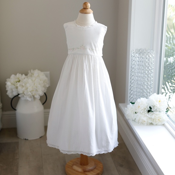 Strasburg Dress Ivory/White Cotton Lace Accents size 6 Vacation Beach Portrait - Picture 1 of 9